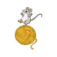 Cat Playing With Yarn Animals