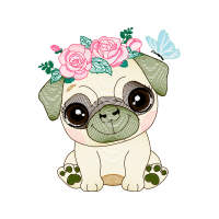 Pug Flowers Pug Flowers