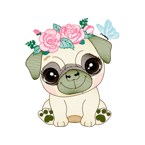 Pug Flowers Pug Flowers