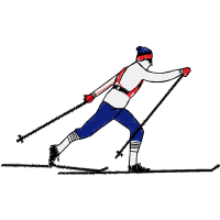 Skier Stops Other Skier Stops Other