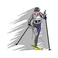 Skier Stops Other Skier Stops Other