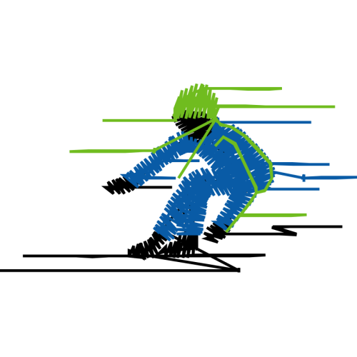 Skier Stops Other Skier Stops Other