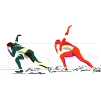 Skier Turns Other Skier Turns Other